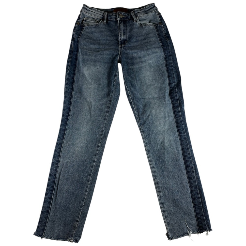 Judy Blue Los Angeles Slim Fit Jeans Womens 3/26 Blue Denim Medium Wash Raw Hem‎